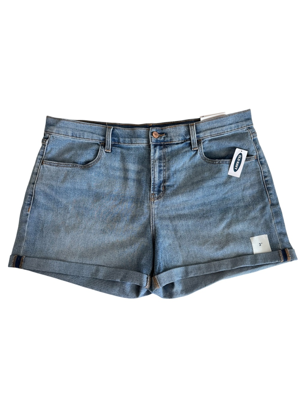 Old Navy Light Blue Rolled-Hem Denim Shorts - Size 16 - NWT